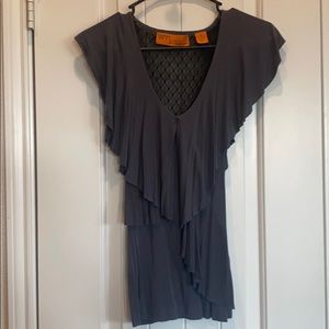 Grey Ruffled Top